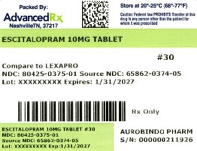Escitalopram 10mg #30 (Escitalopram 10mg 80425 0375 01)